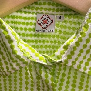 Sheridan French Green and White Patterned Blouse